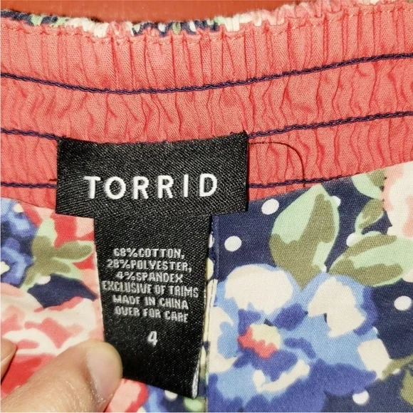 Torrid Strapless Blue Floral Dress - Picture 4 of 7